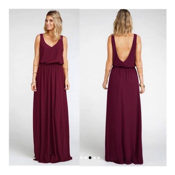 Show Me Your MuMu Kendall Maxi Dress Burgundy Small NWT - Picture 1 of 9